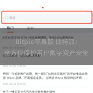 Bitpie苹果版 比特派：全方位保护用户数字资产安全