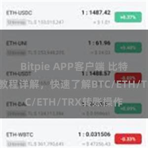 Bitpie APP客户端 比特派钱包转账教程详解，快速了解BTC/ETH/TRX转账操作