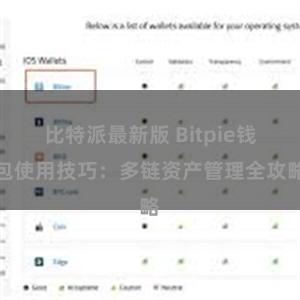 比特派最新版 Bitpie钱包使用技巧：多链资产管理全攻略