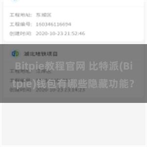 Bitpie教程官网 比特派(Bitpie)钱包有哪些隐藏功能？