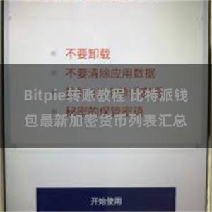 Bitpie转账教程 比特派钱包最新加密货币列表汇总